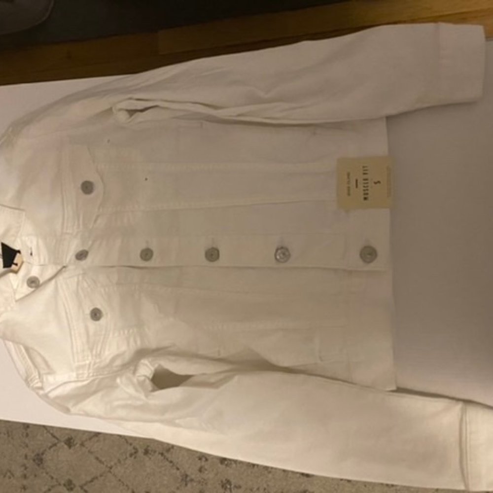RIVER ISLAND WHITE DENIM JACKET  - MEN